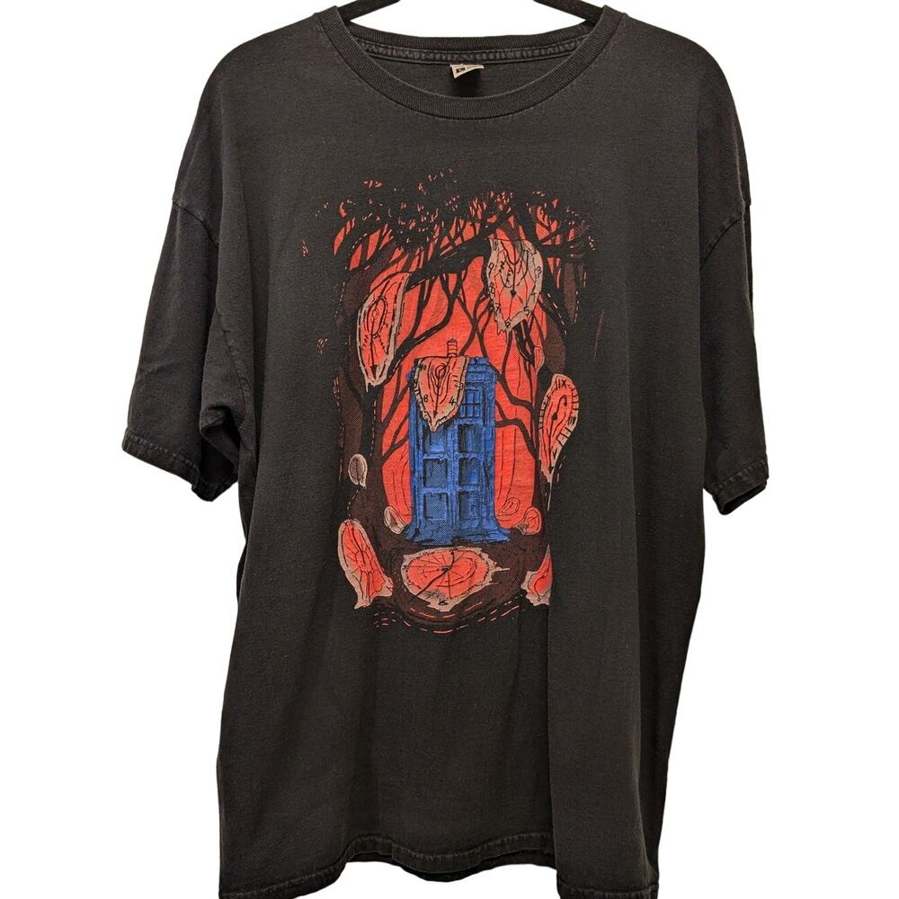 TeeFury Time Travel Graphic Print T-Shirt Black 100% Cotton Short Sleeve Casual